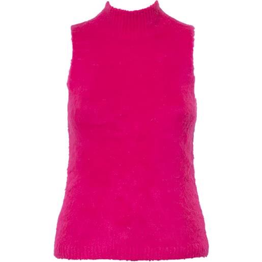 Versace Pre-Owned - maglione smanicato - donna - elastam/acrilico/nylon/mohair - m - rosa