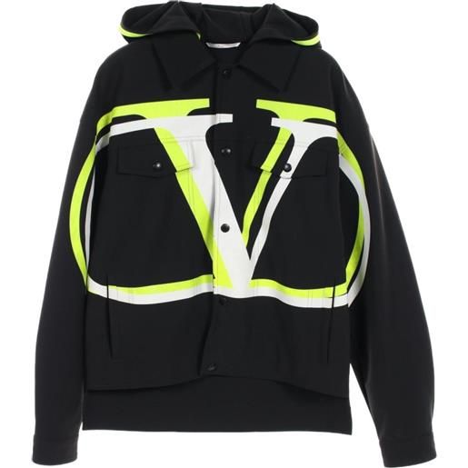 Valentino Pre-Owned - giacca vlogo con cappuccio anni 2000 - uomo - nylon - 46 - nero