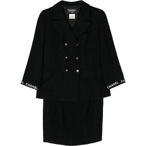 CHANEL Pre-Owned - tailleur con gonna 1995 - donna - seta/nylon/lana - taglia unica - nero