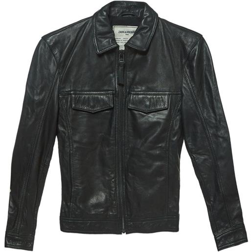 Zadig&Voltaire - giacca in pelle - uomo - pelle/cotone - xs - nero