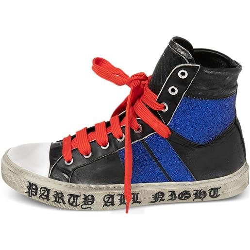 AMIRI - sneakers con design a inserti - uomo - glitter/pelle/pelle/gomma - 42 - nero