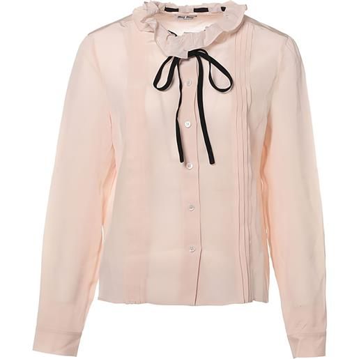 Miu Miu Pre-Owned - blusa in seta 2019 - donna - seta - 38 - rosa