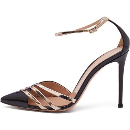 Gianvito Rossi - pumps avenue a punta 110mm pre-owned - donna - pelle di vitello/pelle verniciata/pelle di vitello - 39.5 - nero