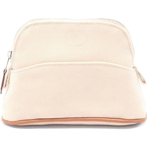 Hermès Pre-Owned - trousse make up bolide anni 2020 - donna - cotone/poliuretano/poliammide/pelle di vitello/cotone - taglia unica - toni neutri