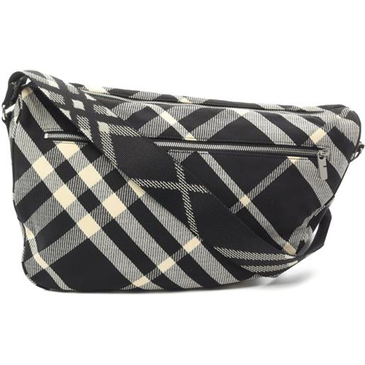 Burberry Pre-Owned - borsa messenger shield anni 2020 - uomo - poliestere - taglia unica - nero