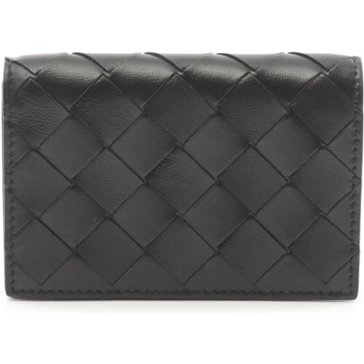 Bottega Veneta Pre-Owned - portafoglio intrecciato 2020 - uomo - pelle di vitello - taglia unica - nero