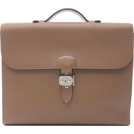 Hermès Pre-Owned - borsa tote sac a depeches 37 2019 - uomo - pelle di vitello - taglia unica - marrone