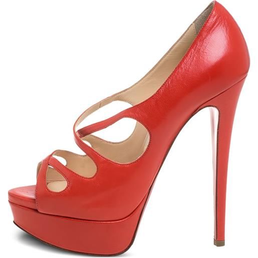 Christian Louboutin Pre-Owned - pumps mademoi 140mm 2023 - donna - pelle di vitello/pelle/pelle di vitello - 36.5 - arancione