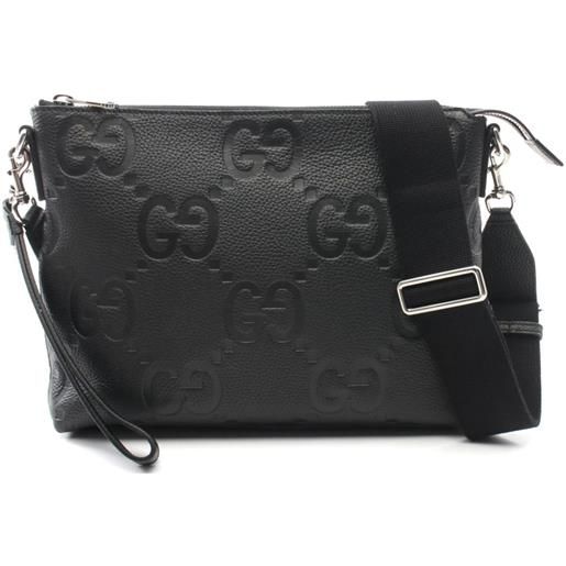 Gucci Pre-Owned - borsa messenger gg media anni 2020 - uomo - pelle di vitello - taglia unica - nero