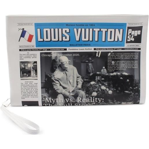 Louis Vuitton Pre-Owned - clutch everyday lv newspaper anni 2010 - uomo - pelle di vitello - taglia unica - bianco