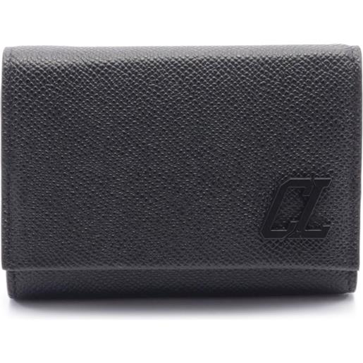 Christian Louboutin Pre-Owned - portafoglio tri-fold groovy anni 2020 - uomo - pelle di vitello - taglia unica - nero