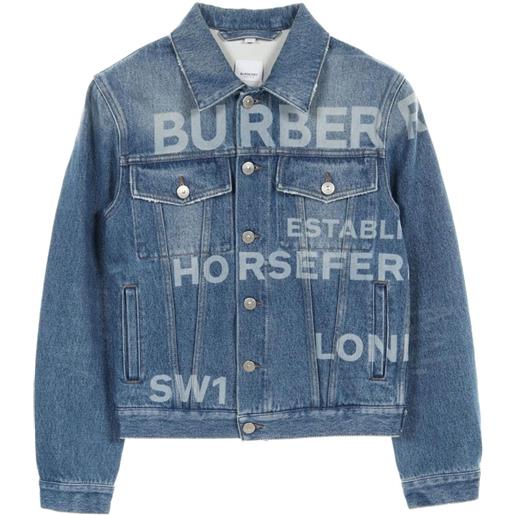 Burberry Pre-Owned - giacca con stampa horseferry anni 2010 - uomo - cotone - 44 - blu