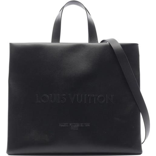 Louis Vuitton Pre-Owned - borsa tote con logo goffrato 2021 - uomo - pelle di vitello - taglia unica - nero