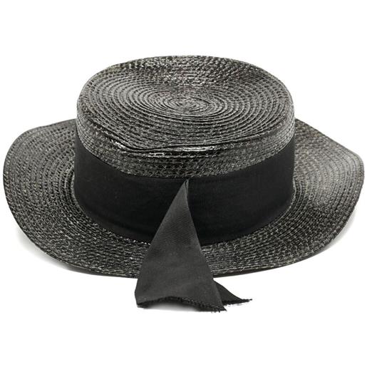 Saint Laurent Pre-Owned - cappello intrecciato 2024 - donna - cotone/viscosa - s - nero