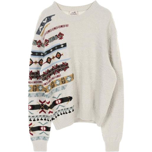 Hermès Pre-Owned - maglione couleurs en cours anni 2010 - uomo - lana - m - grigio