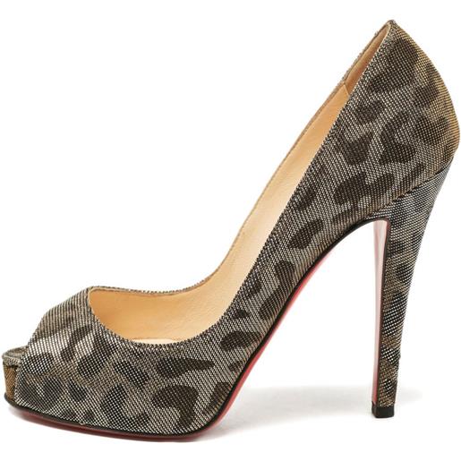 Christian Louboutin Pre-Owned - pumps very prive 115mm 2024 - donna - gomma/lurex/pelle/pelle - 35.5 - marrone