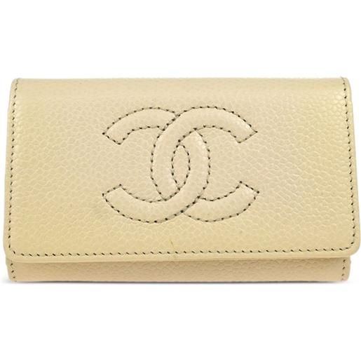 CHANEL Pre-Owned - portachiavi in pelle 2005 - donna - pelle caviar - taglia unica - toni neutri