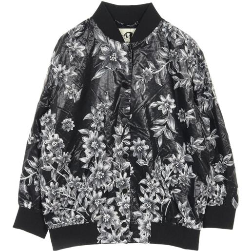 Fendi Pre-Owned - bomber a fiori anni 2010 - donna - viscosa/seta/metallo - 42 - nero