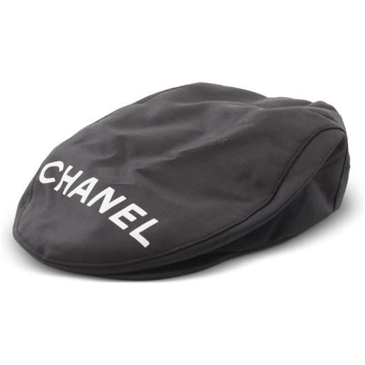 CHANEL Pre-Owned - cappello con stampa 1986-1988 - donna - seta/cotone/poliestere - taglia unica - nero
