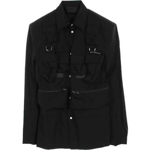 Prada Pre-Owned - giacca-camicia monopetto anni 2020 - uomo - cotone - 44 - nero