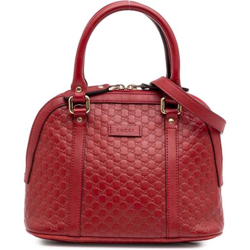 Gucci Pre-Owned - borsa a tracolla microguccissima dome mini 2016-2024 - donna - pelle di vitello - taglia unica - rosso