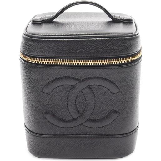 CHANEL Pre-Owned - trousse cc case in pelle caviar 2005-2006 - donna - pelle caviar - taglia unica - nero