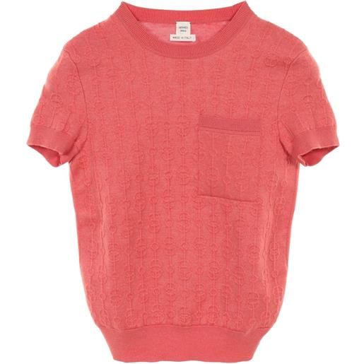 Hermès Pre-Owned - top torsades cliquetis unies anni 2010 - donna - seta/polipropilene/poliammide/poliuretano/cashmere - 34 - rosa