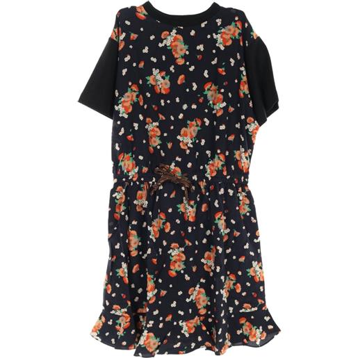 Louis Vuitton Pre-Owned - abito corto a fiori anni 2020 - donna - cotone - xl - nero