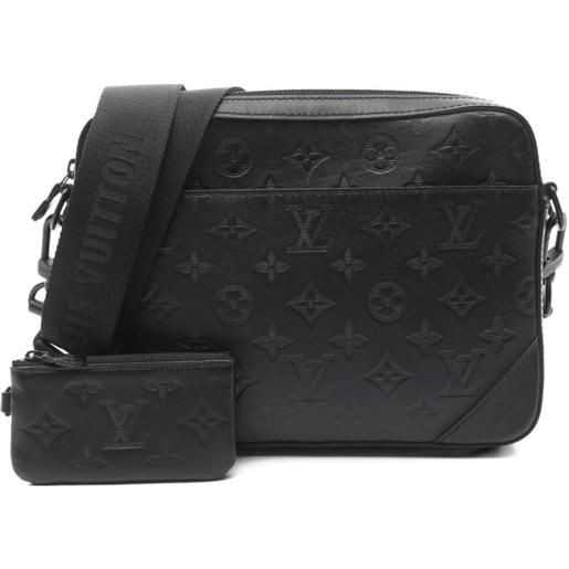 Louis Vuitton Pre-Owned - borsa messenger duo 2021 - uomo - pelle di vitello - taglia unica - nero