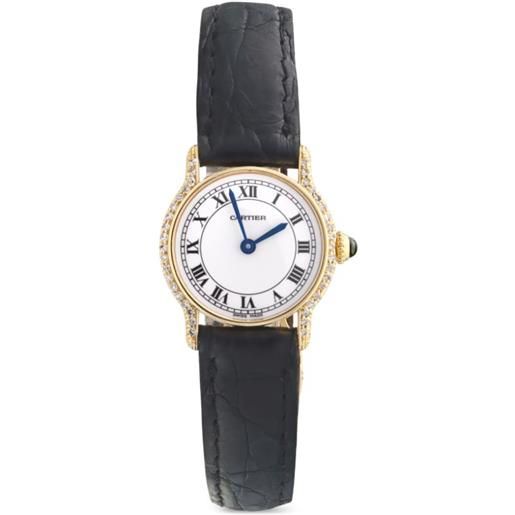 Cartier - riviera 23mm - donna - pelle/oro giallo 18kt/diamanti - taglia unica - bianco