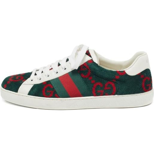 Gucci Pre-Owned - sneakers ace - uomo - pelle/pelle/tessuto/gomma - 40 - verde