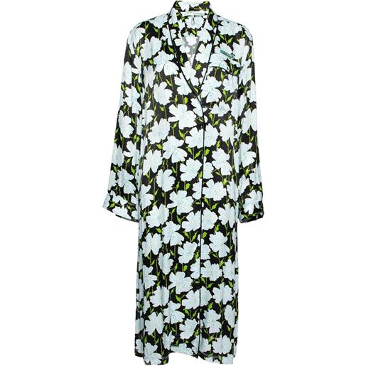 Off-White Pre-Owned - cappotto a fiori - donna - viscosa - m - verde