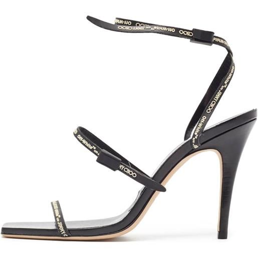 Jimmy Choo Pre-Owned - sandali in pelle 100mm - donna - pelle di vitello/pelle di vitello/pelle di vitello - 39 - nero