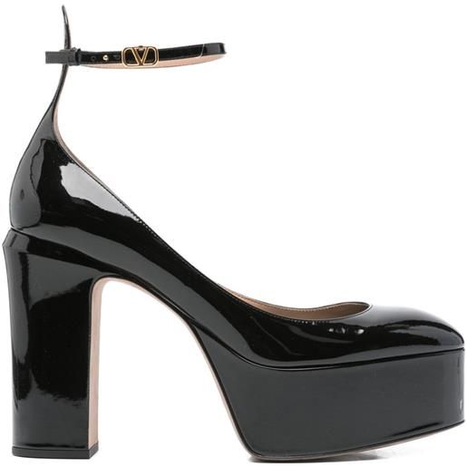 Valentino Garavani Pre-Owned - pumps con plateau e cinturino alla caviglia 120mm - donna - pelle di vitello/pelle lucida/pelle di vitello - 43 - nero