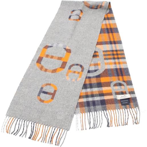 Hermès Pre-Owned - sciarpa tartan maillon anni 2020 - uomo - cashmere - taglia unica - grigio