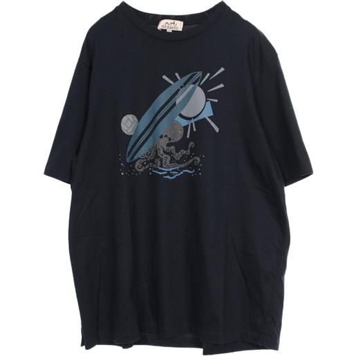 Hermès Pre-Owned - t-shirt 00s octopus surfboard - uomo - cotone - l - blu