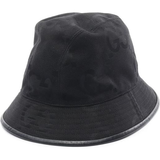 Gucci Pre-Owned - cappello bucket jumbo gg 2010 - uomo - cotone/cotone/poliestere/lino/pelle di vitello - taglia unica - nero