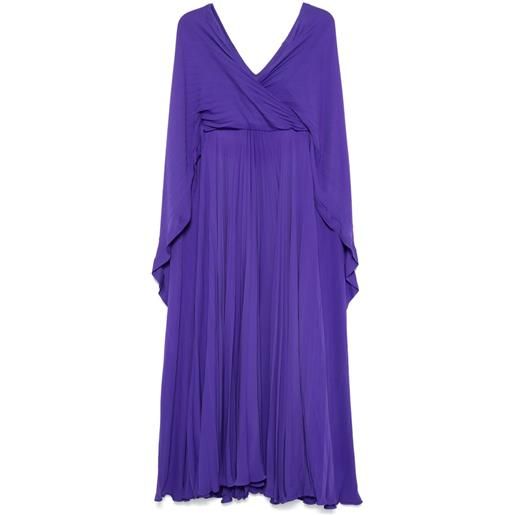 Valentino Garavani Pre-Owned - abito da sera plissettato in georgette di seta - donna - seta/elastam/viscosa - 40 - viola