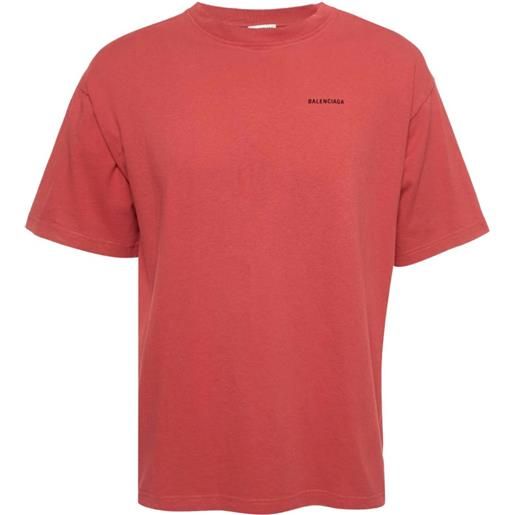 Balenciaga Pre-Owned - t-shirt con stampa - uomo - cotone - xs - rosso