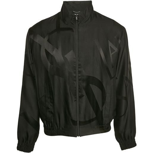 Saint Laurent Pre-Owned - giacca con monogramma - uomo - acetato/cupro/seta - l - nero