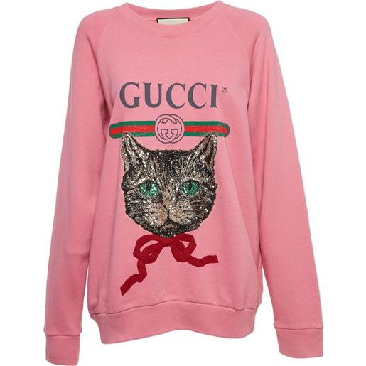 Gucci Pre-Owned - felpa con decorazione 2024 - donna - cotone - m - rosa