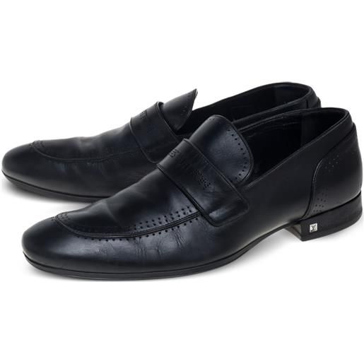 Louis Vuitton Pre-Owned - mocassini in pelle - uomo - gomma/pelle/pelle - 40 - nero