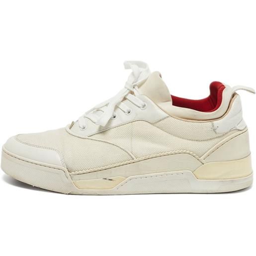 Christian Louboutin Pre-Owned - sneakers aurelien - uomo - pelle di vitello/tela/tessuto/pelle di vitello/gomma - 44.5 - bianco