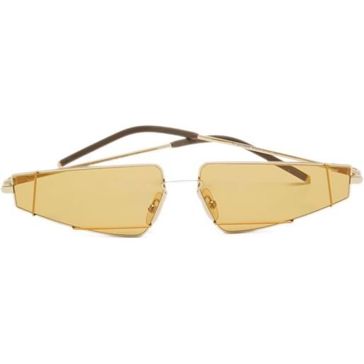 Fendi Pre-Owned - occhiali da sole geometrici - donna - metallo/acetato - taglia unica - oro