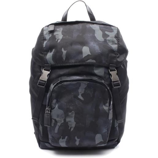 Prada Pre-Owned - zaino camouflage anni 2000 - uomo - nylon/tessuto - taglia unica - nero