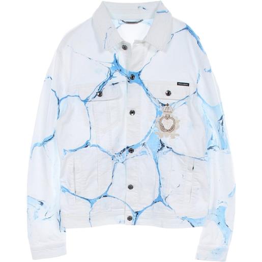 Dolce & Gabbana Pre-Owned - giacca denim anni 2000 - uomo - elastam/cotone - 54 - bianco