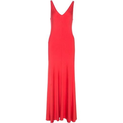 Polo Ralph Lauren Vintage - abito lungo con scollo a v pre-owned - donna - elastam/viscosa - m - rosa