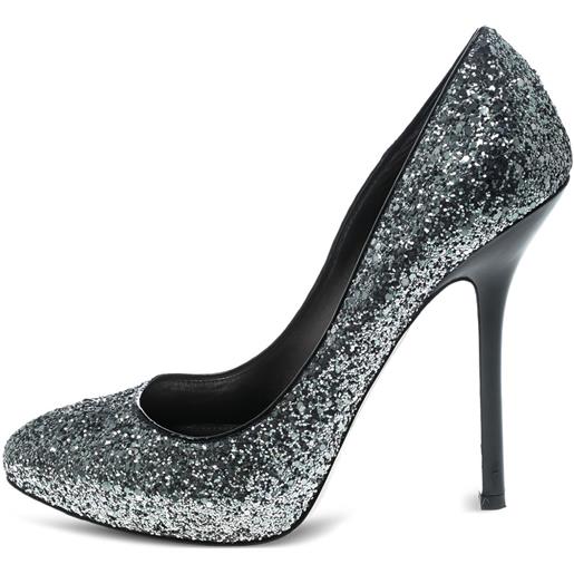 Miu Miu Pre-Owned - pumps con glitter 130mm - donna - pelle/pelle/glitter - 39 - effetto metallizzato