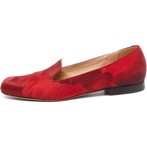 Valentino Garavani Pre-Owned - mocassini in raso - donna - raso/pelle/pelle - 40 - rosso