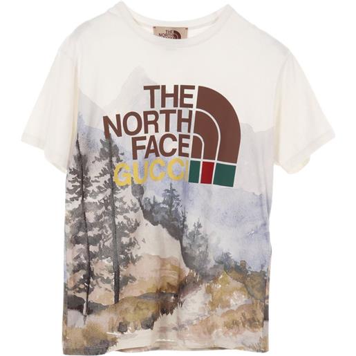 Gucci Pre-Owned - x the north face t-shirt con stampa anni 2010 - uomo - cotone - xs - white, multicolor